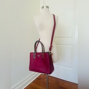 Prada Fuchsia Leather Tote Bag